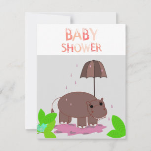 Hippopotamus Baby Shower Invitation