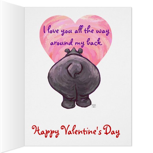 Hippopotamus Be Mine Cards (Inside (Right))