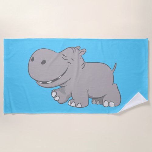Hippopotamus Beach Towel