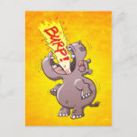 Hippopotamus Burping Loudly Postcard