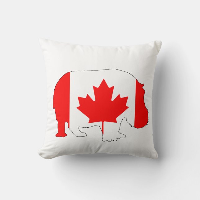 Hippopotamus Canada Throw Pillow (Front)