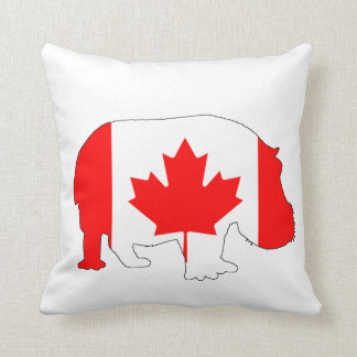Hippopotamus Canada Throw Pillow