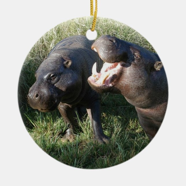 Hippopotamus Ceramic Ornament (Front)