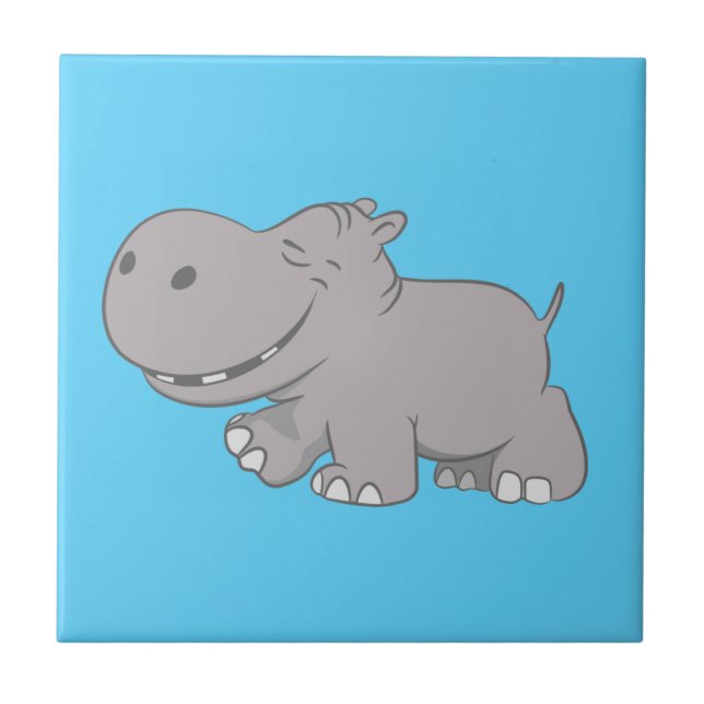 Hippopotamus Ceramic Tile (Front)