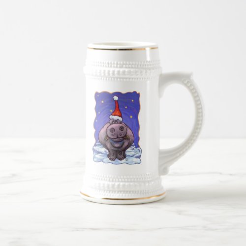 Hippopotamus Christmas Beer Stein