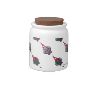 Hippopotamus Christmas Candy Jar