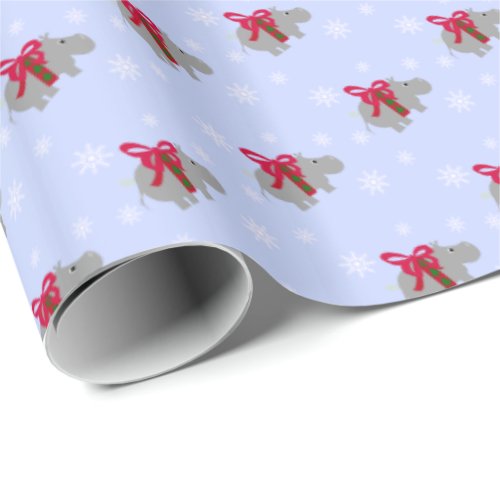 Hippopotamus Christmas Gift Wrap Wrapping Paper