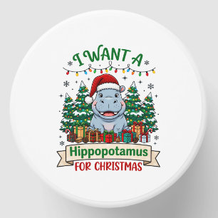 Hippopotamus Christmas Hippo Santa Hat Trees Prese Mini Candle Favors