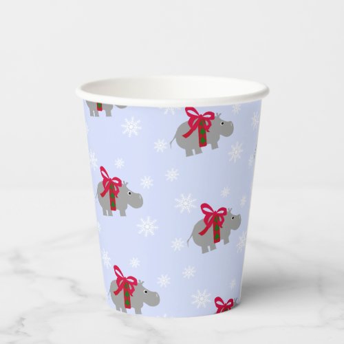 Hippopotamus Christmas Party Paper Cups