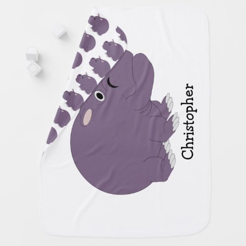 Hippopotamus Design Baby Blanket