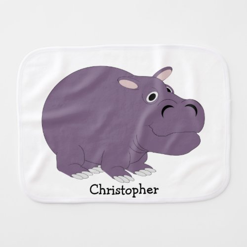 Hippopotamus Design Baby Burp Cloth