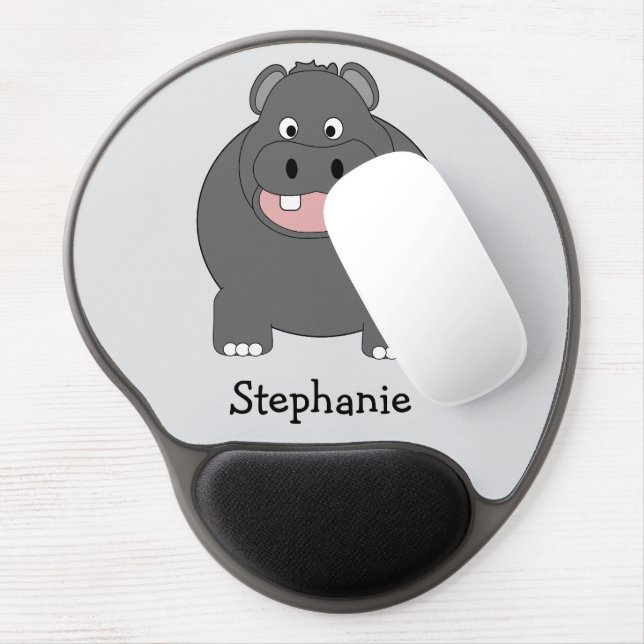 Hippopotamus Design Gel Mouse Pad (Left Side)