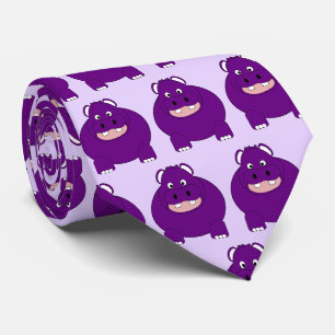 Hippopotamus Design Neck Tie