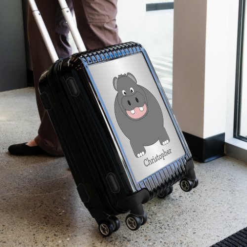 Hippopotamus Design Personalised Luggage