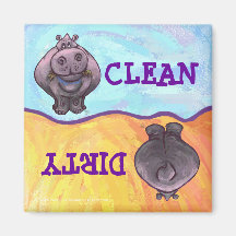 Hippopotamus Dirty / Clean Dishwasher Magnet