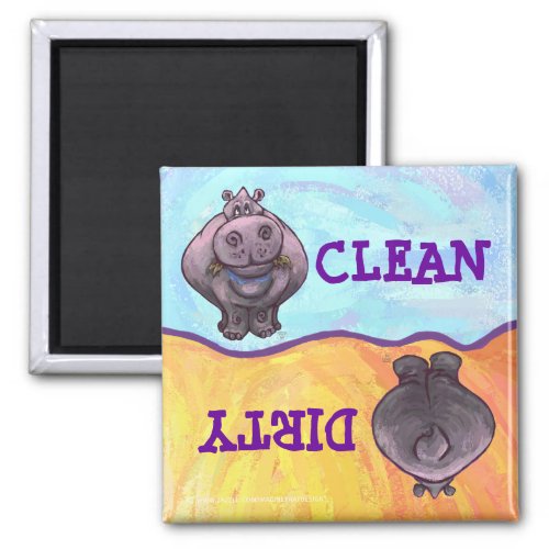 Hippopotamus Dirty  Clean Dishwasher Magnet