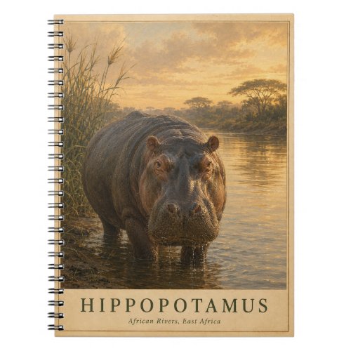 Hippopotamus East African Rivers VINTAGE Notebook