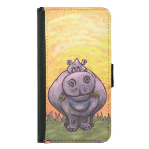 Hippopotamus Electronics Wallet Phone Case For Samsung Galaxy S5