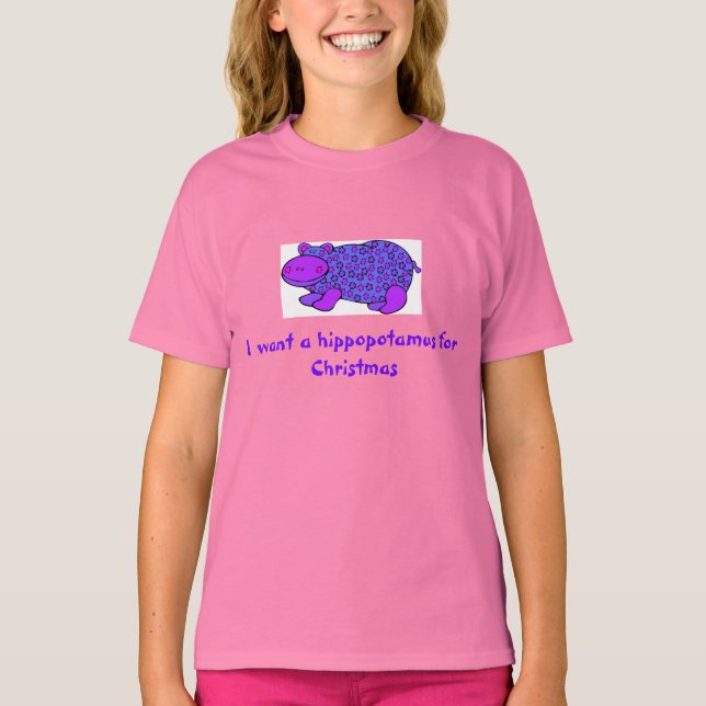 Hippopotamus fir Christmas shirt (Front)