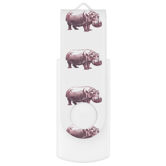 Hippopotamus Flash Drive (Front Vertical)