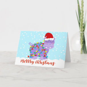 Hippopotamus For Christmas Card