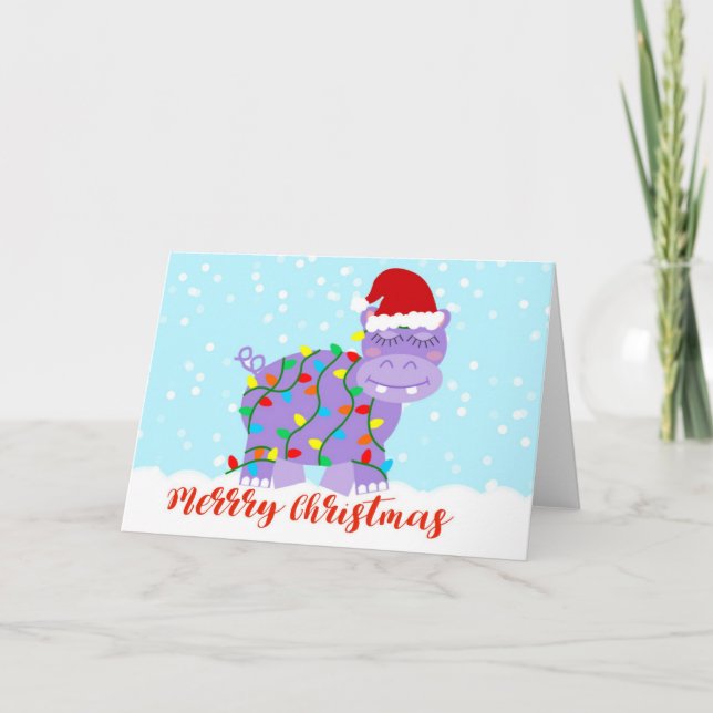 Hippopotamus For Christmas Card (Front)