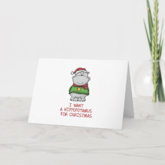 Hippopotamus for Christmas - Cute Hippo Design Holiday Card