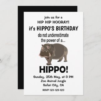 Hippopotamus Funny Cute Hippo Birthday