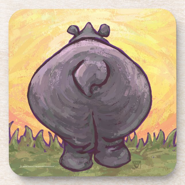 Hippopotamus Gifts & Accessories Beverage Coaster (Front)