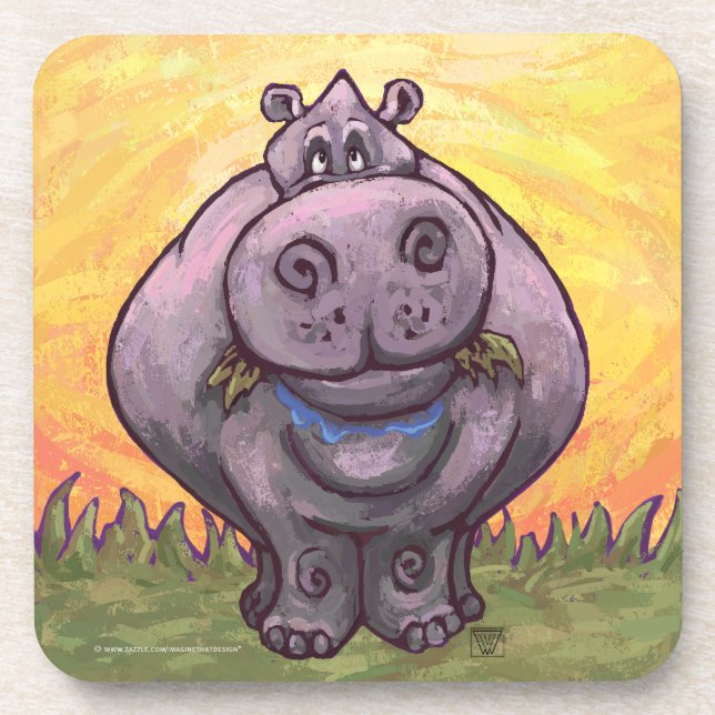 Hippopotamus Gifts & Accessories Beverage Coaster (Front)