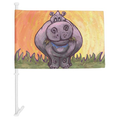 Hippopotamus Gifts  Accessories Car Flag