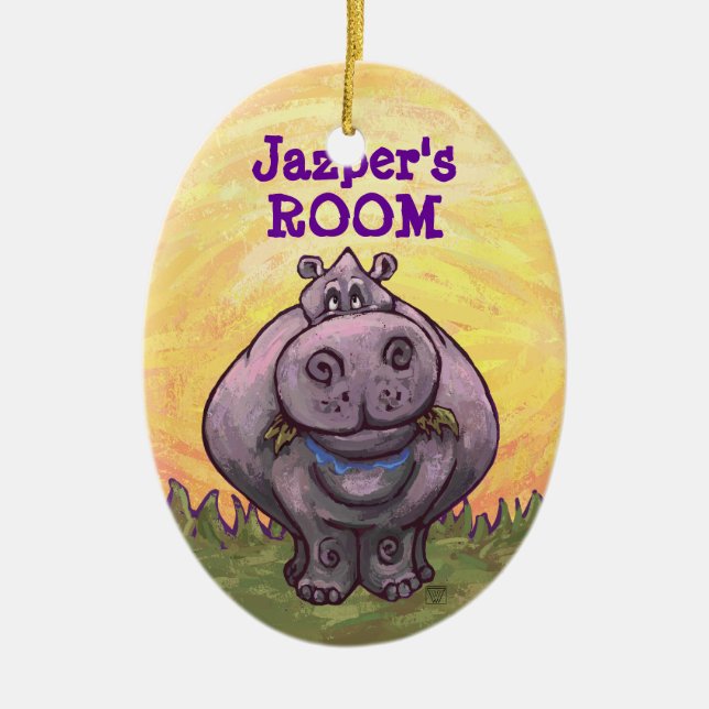 Hippopotamus Gifts & Accessories Ceramic Ornament (Front)