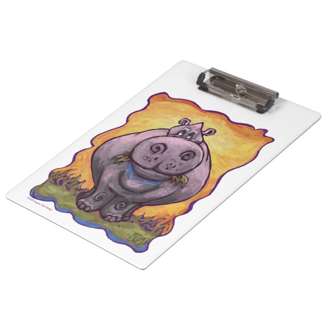 Hippopotamus Gifts & Accessories Clipboard (Angled)