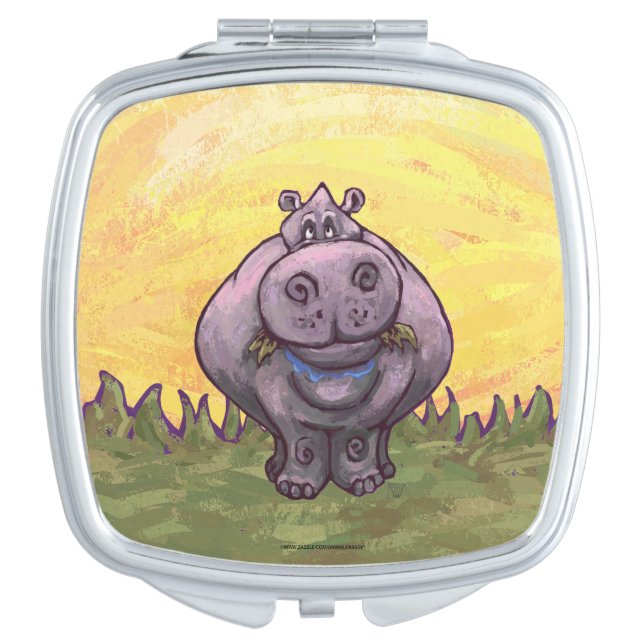 Hippopotamus Gifts & Accessories Compact Mirror (Front)