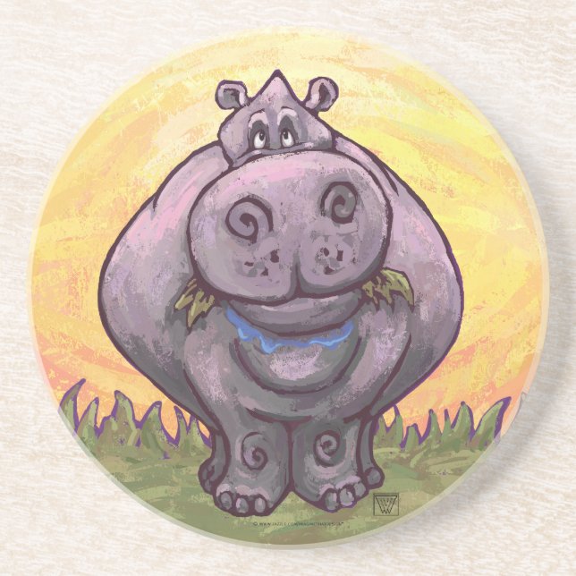 Hippopotamus Gifts & Accessories Drink Coaster (Front)