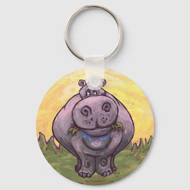 Hippopotamus Gifts & Accessories Keychain (Front)