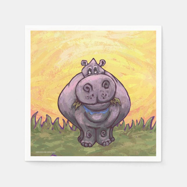 Hippopotamus Gifts & Accessories Napkins (Front)
