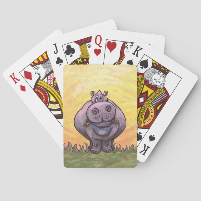 Hippopotamus Gifts & Accessories Poker Cards (Back)