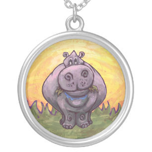 Hippopotamus Gifts & Accessories Silver Plated Necklace
