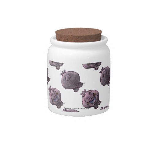 Hippopotamus Heads and Tails Patterns Candy Jar