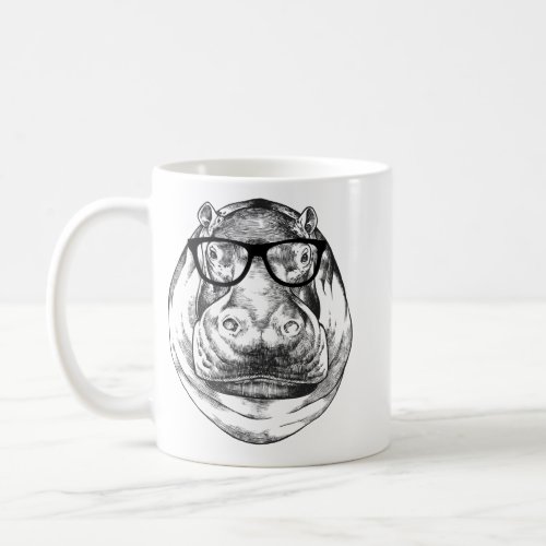 Hippopotamus Hippo Nerdy Glasses Hippopotamus 78 H Coffee Mug