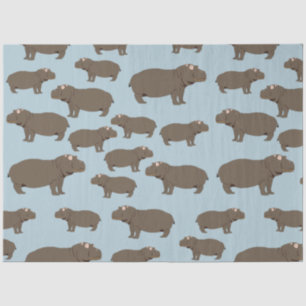 Hippopotamus Hippo Pattern Tissue Paper