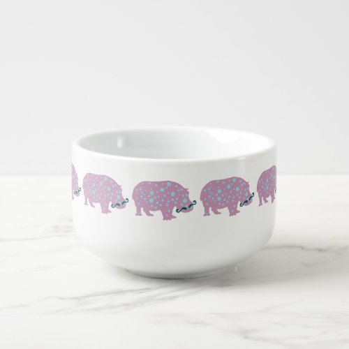 Hippopotamus Hipster Soup Mug