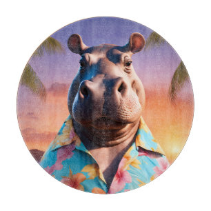 Hippopotamus Holiday Cutting Board