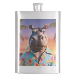 Hippopotamus Holiday Flask