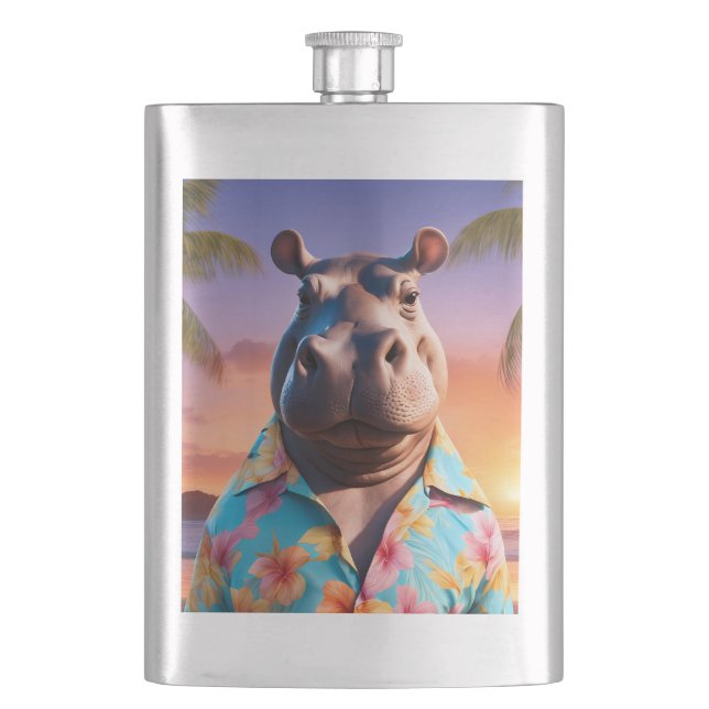 Hippopotamus Holiday Flask (Front)