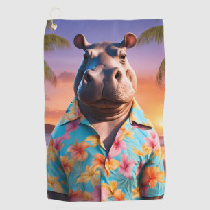 Hippopotamus Holiday Golf Towel