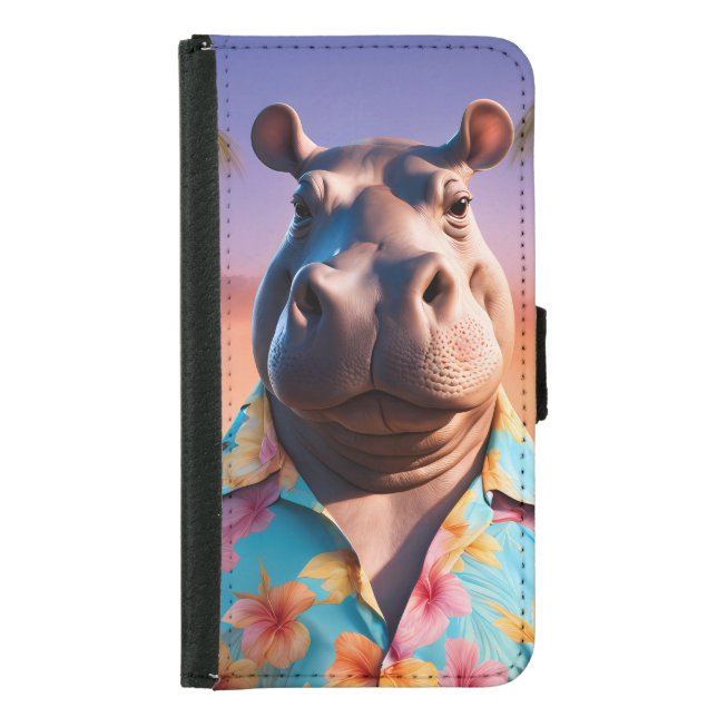 Hippopotamus Holiday Samsung Galaxy Wallet Case (Front)