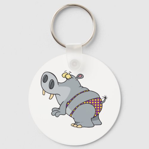 Hippopotamus In A Bikini Keychain