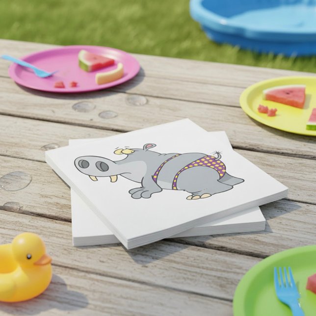 Hippopotamus In A Bikini Napkins (Creator Uploaded)